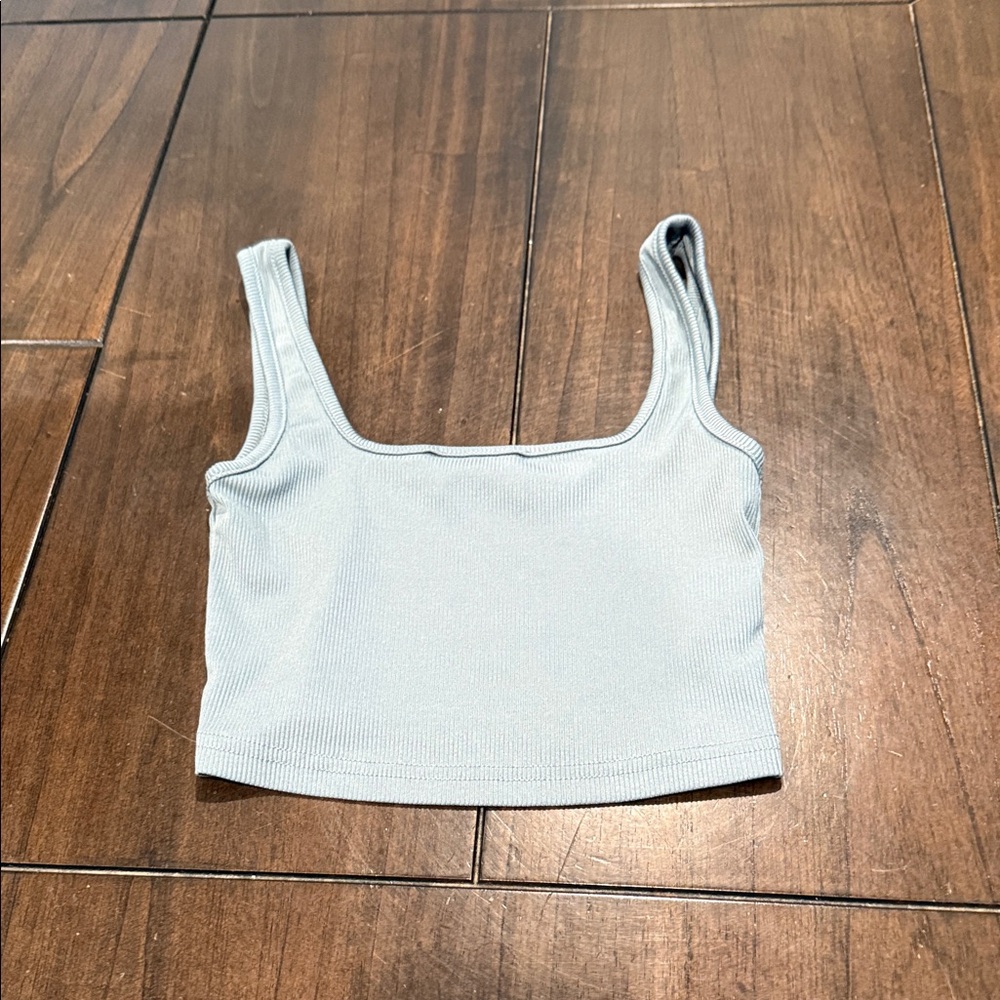 SHEIN Light Gray Ribbed Top